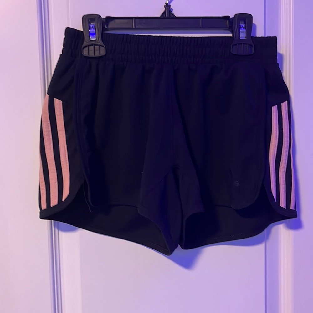 Adidas Black shorts with pink stripes, size Xs
